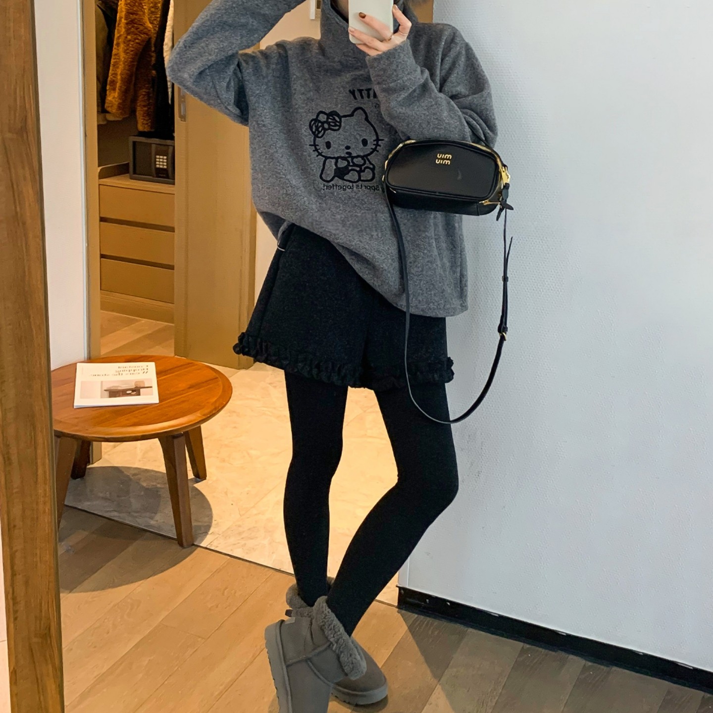 大码胖mm花边短裤女2025秋冬季新款超好看高腰a字休闲毛呢阔腿裤,淘宝优惠券,粉丝福利购,淘宝优惠卷