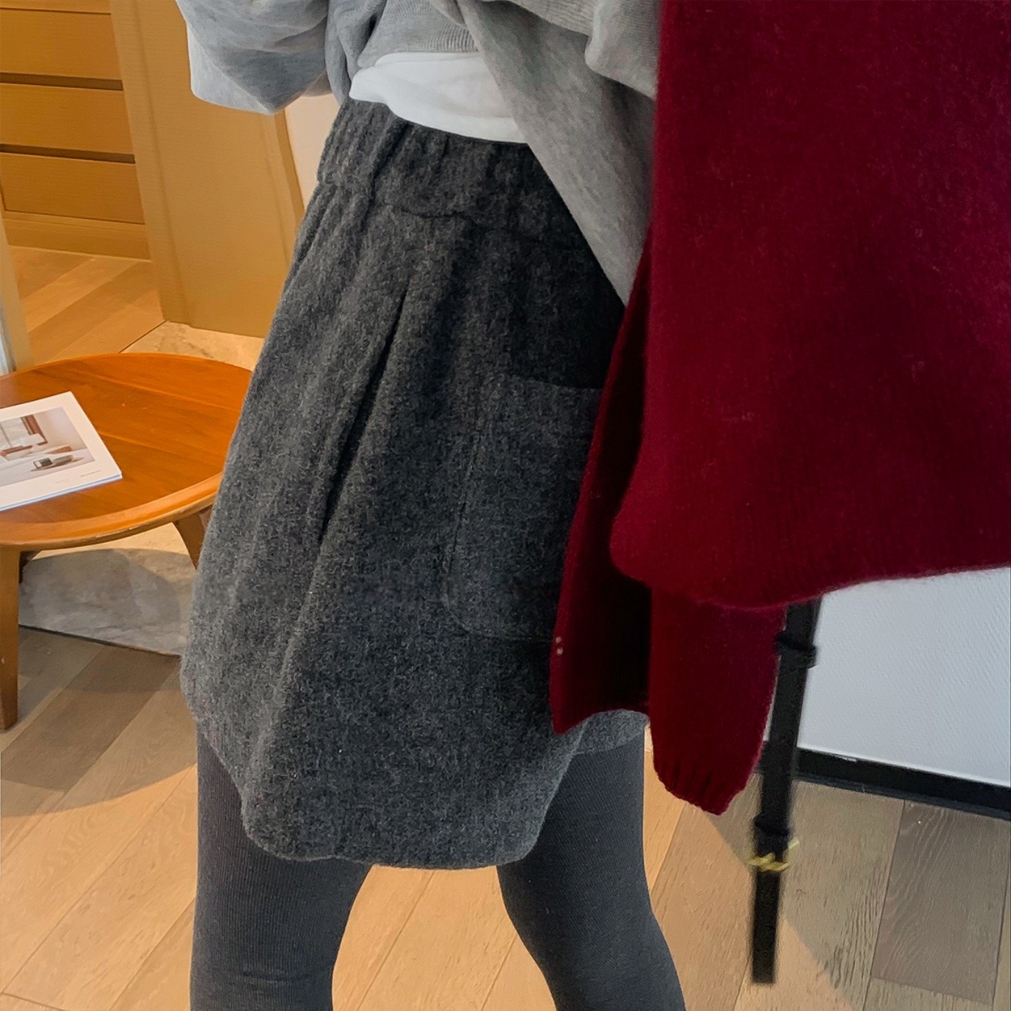 巨好看灰色毛呢阔腿短裤女大码胖mm2025秋冬新款高级感小个子裤子,淘宝优惠券,粉丝福利购,淘宝优惠卷