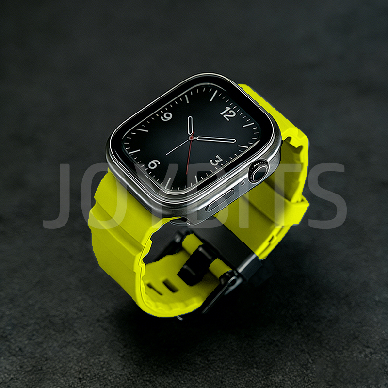 运动S11硅胶Ultra3金属表带适用iWatch苹果手表se不锈钢扣46/49mm - 图0