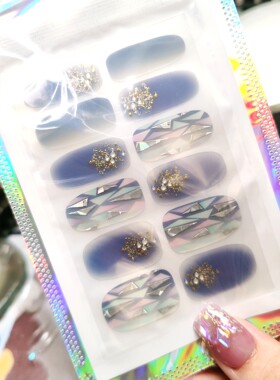 冰透半透指甲贴立体烫金美甲