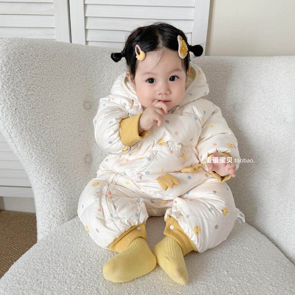 婴儿冬装羽绒服保暖外出宝宝衣服连体外套抱衣婴幼儿超萌男女冬季,淘宝优惠券,粉丝福利购,淘宝优惠卷