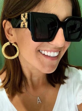 黑框欧美方形墨镜欧美女
