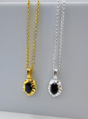 925纯银黑锆石甜酷珍珠链女项链