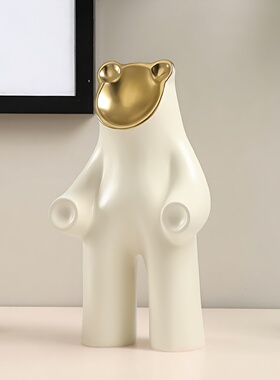 轻奢风陶瓷电镀人形雕塑软装摆设