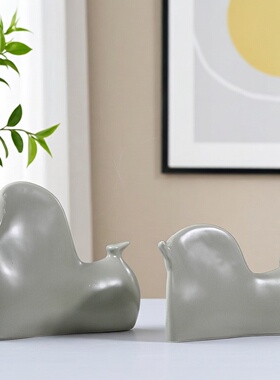 陶瓷软装简约现代抽象马书房摆件