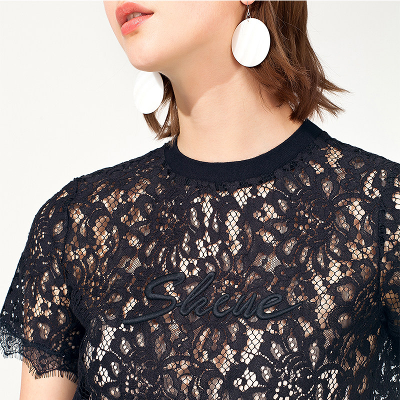 梦芭莎短袖t恤宽松休闲优雅白衬衫 梦芭莎T恤