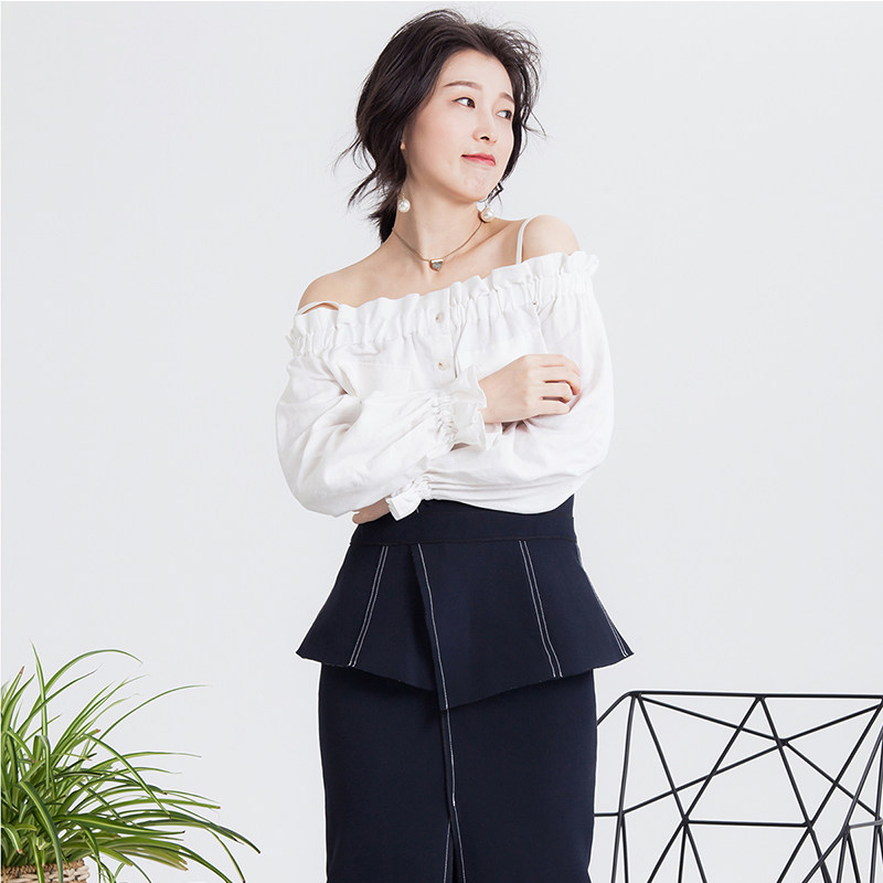 moonbasa /梦芭莎灯笼袖小衫 梦芭莎衬衫