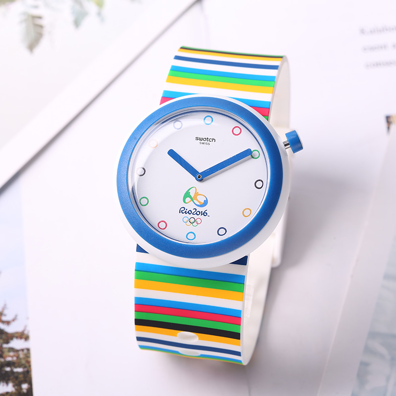 Swatch/斯沃琪手表 POP系列里约时尚情侣学生石英男女表 PNZ100