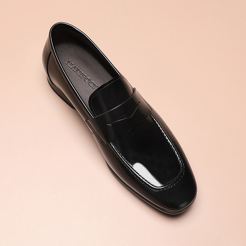 青年男士乐福鞋软底一脚蹬英伦风商务休闲皮鞋新款高级感亮面男鞋 - 图1