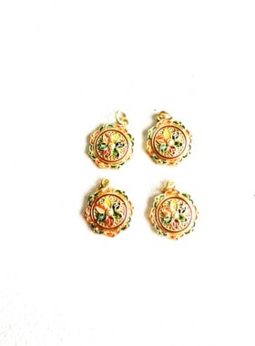 串珠手链项链挂件圆吊坠配件沙金