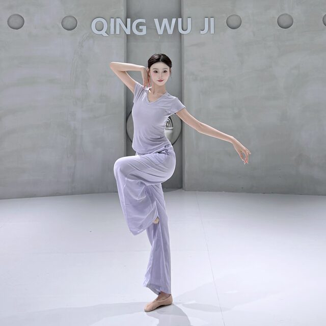 Modern dance tops, classical dance practice clothes, summer Chinese dance costumes for women, new stand-up collar fashion dance clothes