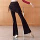 Modern dance trousers with slimming butt curtain and slightly flared culottes for adults, Latin Chinese classical dance, yoga body training clothes