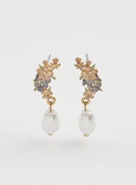 春夏优雅花卉首饰手工珐琅绘制