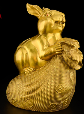 铜兔子摆件工艺品兔年吉祥物