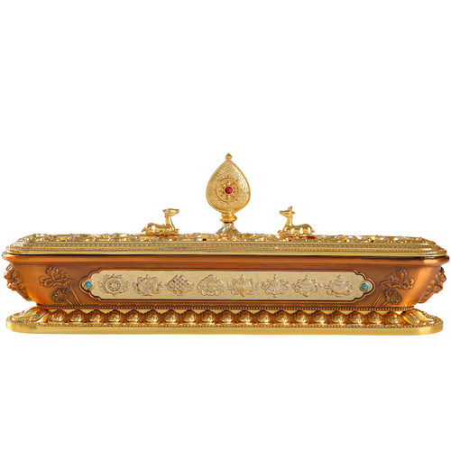 尼泊尔工艺供佛堂龙头卧香炉八吉祥藏式大号线香盒家用室内香薰炉 - 图3