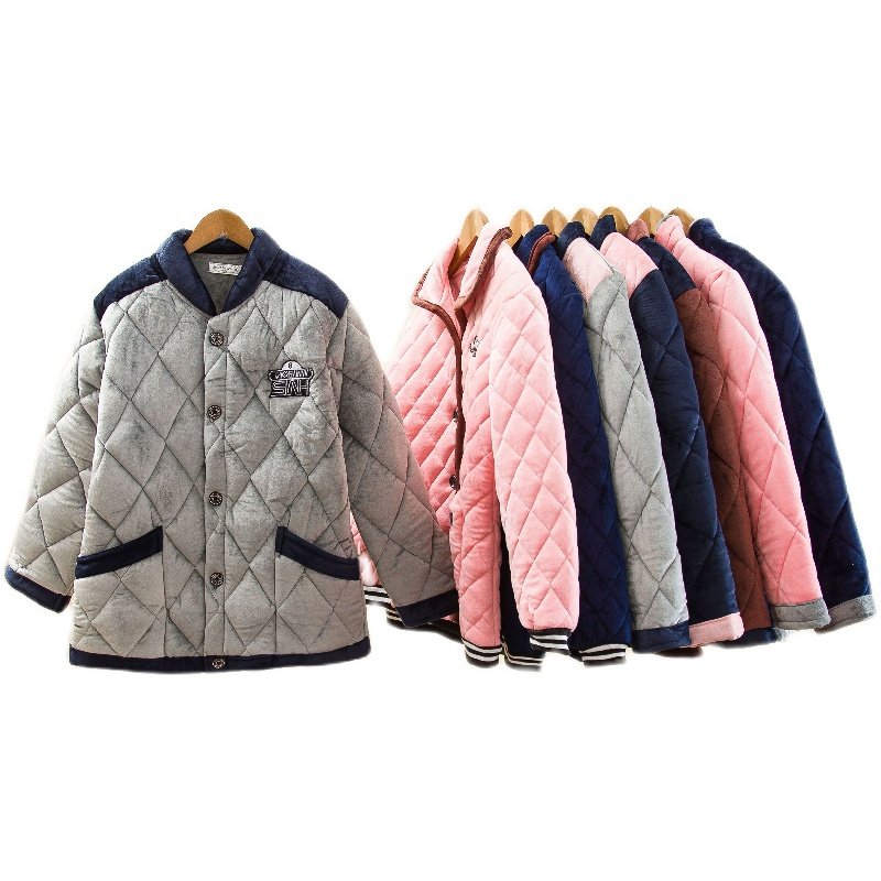 情侣睡衣女冬季珊瑚绒三层夹棉加厚男士棉袄秋冬款上衣单件家居服,淘宝优惠券,粉丝福利购,淘宝优惠卷