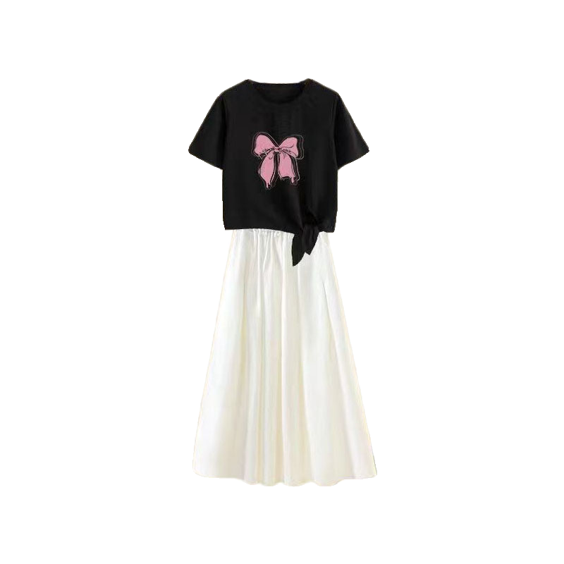 女童短袖t恤夏季套装2024新款夏天中大童裙子仙女超仙森系半身裙 - 图3