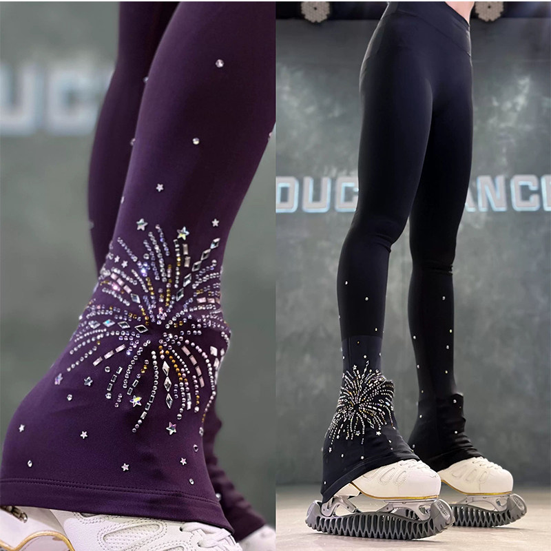 花样滑冰训练服儿童女花样滑冰训练裤加绒冬季烫钻成人溜冰裤,淘宝优惠券,粉丝福利购,淘宝优惠卷