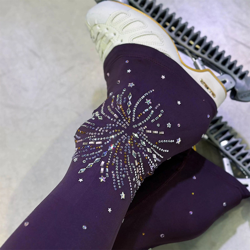 花样滑冰训练服儿童女花样滑冰训练裤加绒冬季烫钻成人溜冰裤,淘宝优惠券,粉丝福利购,淘宝优惠卷