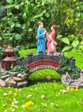 牛郎织女公仔盆景造景摆件