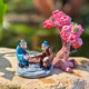 Large and small chess-playing old man figure ornaments