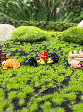 迷你仿真小动物三件套微景观摆件