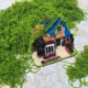 Simulated filamentous moss silk lawn yarn turf green plants