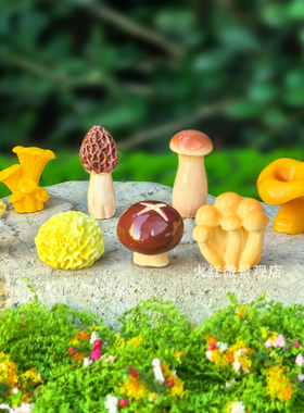 仿真写实小蘑菇模型微景观摆件