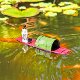 Antique mini floating boat ornaments that can be launched into the water