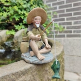 Jiang Taigong Рыбалка фальшивая горная рыбака плавает украшения Bonsai Diaoyu Weng старик