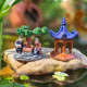 Large and small chess-playing old man figure ornaments