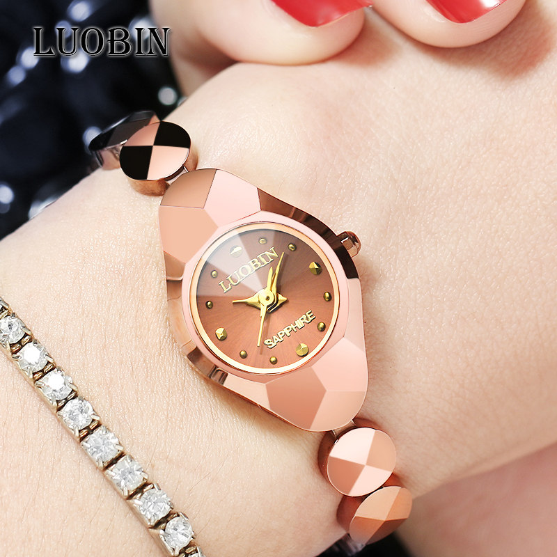 正品罗宾女士钨钢防水韩版时装表 luobin国产腕表