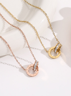 欧美热销通体钛钢项链女 时尚百搭锁骨链不掉色饰品义乌厂家批发