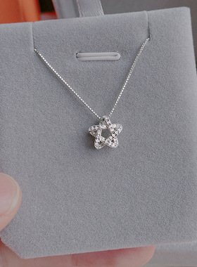 五角星锆石项链女简约轻奢气质精致冷淡风镂空星星吊坠锁骨链