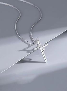 潮男十字架项链信仰之光项链个性冷淡风男士套链嘻哈吊坠韩版