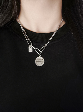 不掉色百搭钛钢嘻哈风ins毛衣链