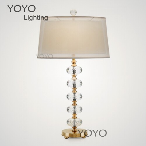 YOYO 简欧简美现代全铜水晶台灯 百搭款 客厅卧室台灯床头 - 图2