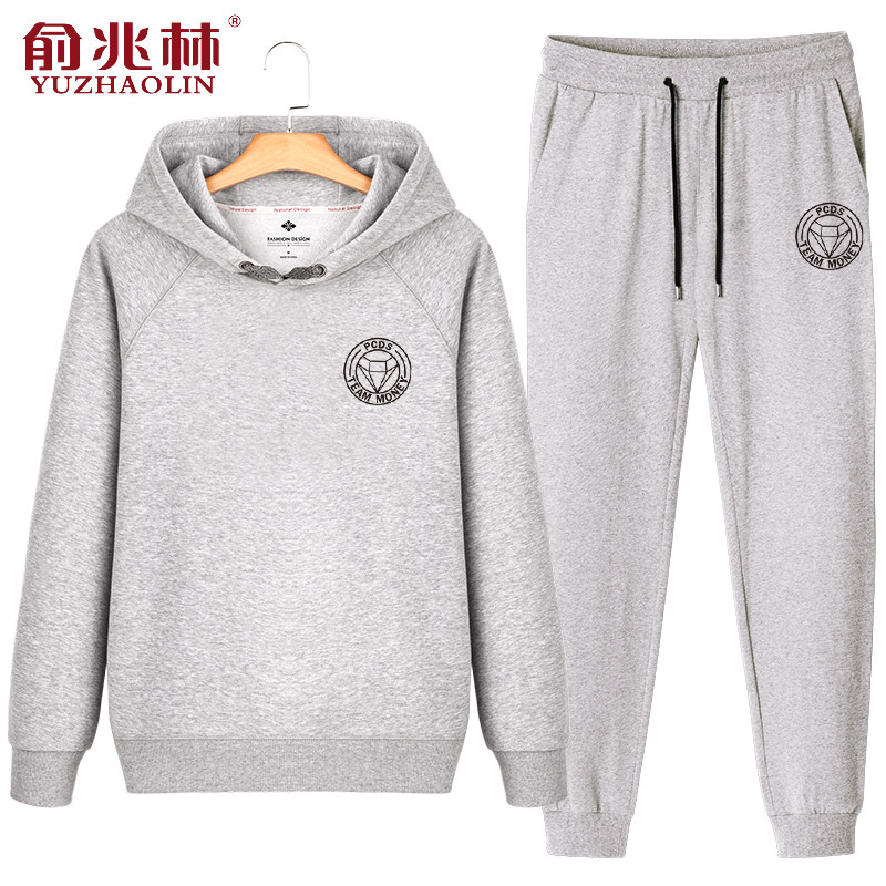 中老年爸爸装连帽卫衣套装2019秋季 汉昭服饰卫衣