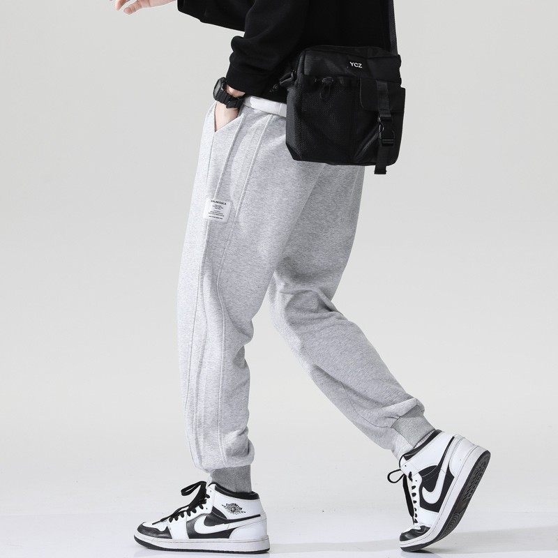 春秋季款黑色卫裤男士束脚宽松长裤小脚潮牌直筒休闲裤子男运动裤,淘宝优惠券,粉丝福利购,淘宝优惠卷