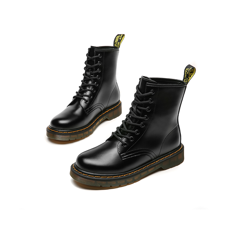 红蜻蜓女鞋官方旗舰店红蜻蜓女靴秋冬新款复古真皮英伦风8孔马丁靴时尚厚底潮短靴1