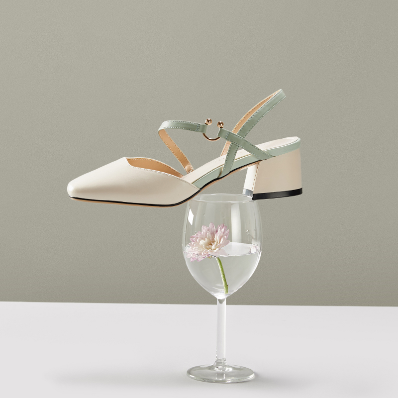 红蜻蜓女鞋官方旗舰店红蜻蜓女鞋新款高跟鞋子夏季包头中粗跟百搭凉鞋仙女风女单鞋1