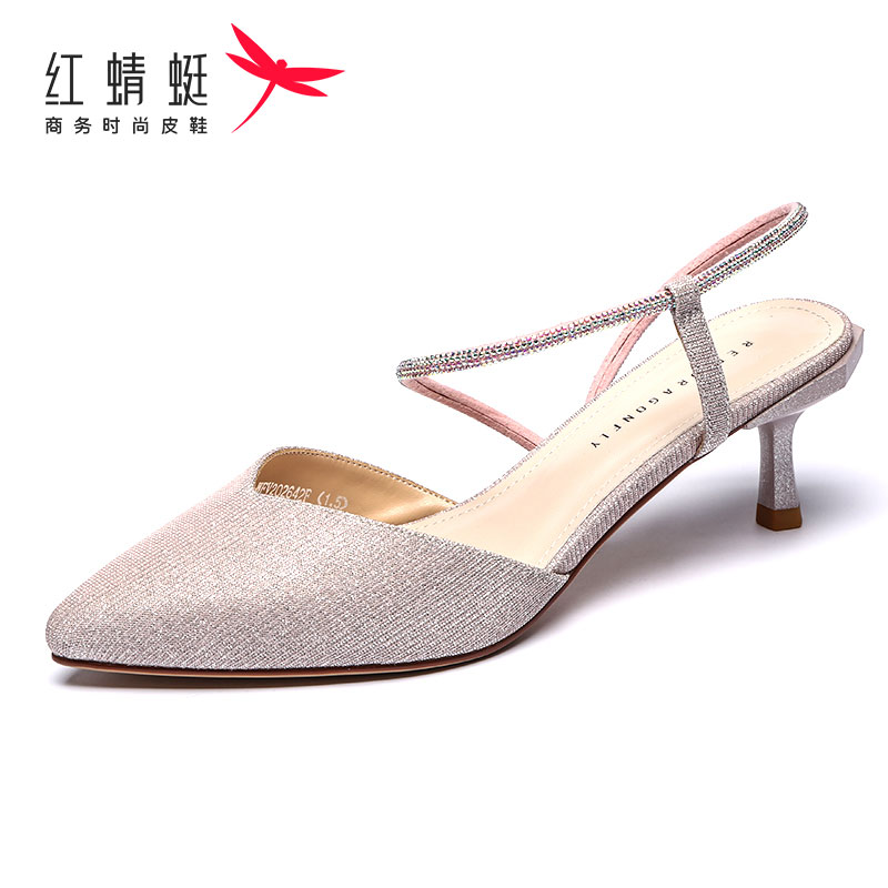 红蜻蜓女鞋官方旗舰店【凉鞋1件99元专区】红蜻蜓百搭高跟鞋时装单鞋凉鞋女0