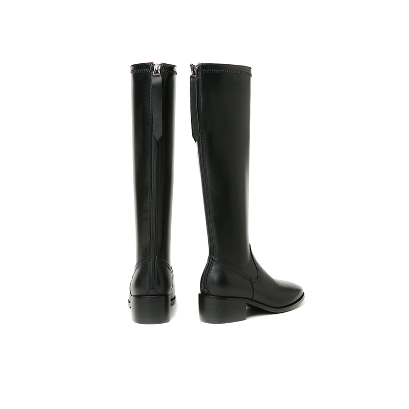 红蜻蜓女鞋官方旗舰店红蜻蜓骑士靴秋季新款不过膝时装靴女英伦风长筒英伦长靴子女1