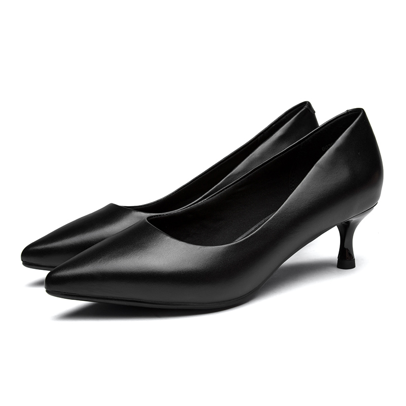 红蜻蜓女鞋官方旗舰店商场同款 红蜻蜓女鞋新款夏季尖头中低跟细跟职业鞋浅口单鞋3