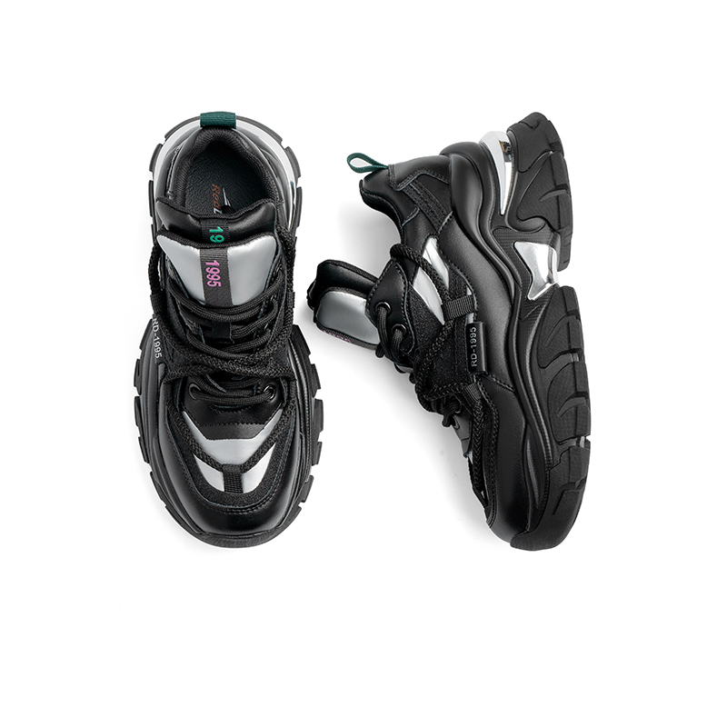 红蜻蜓女鞋官方旗舰店红蜻蜓老爹鞋女2022年春季新款机甲休闲鞋运动鞋厚底女鞋WTB120831