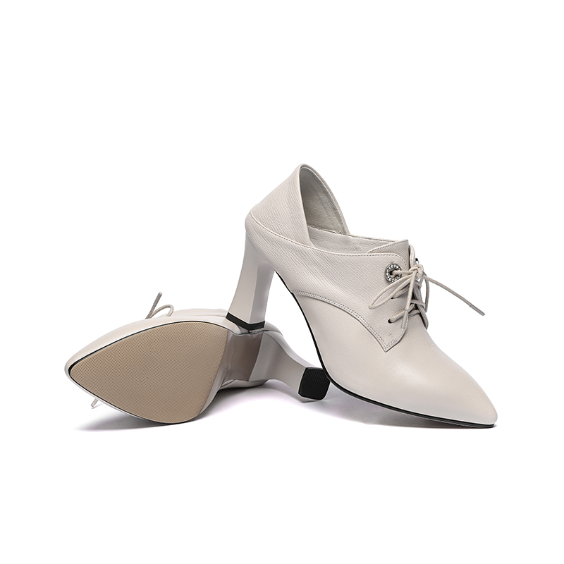 红蜻蜓女鞋官方旗舰店红蜻蜓高跟鞋秋季新款复古单鞋职业女鞋百搭尖头女式小皮鞋2