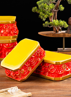 陶瓷财神加高佛像垫高桌面