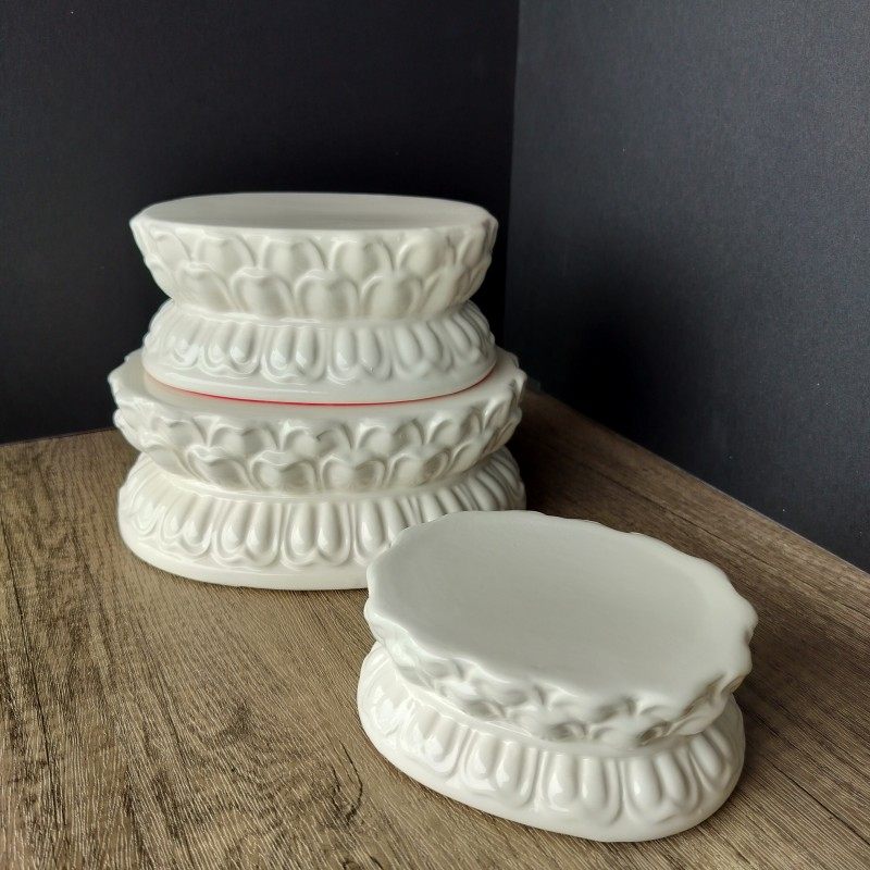 椭圆形佛像底座观音加高垫高底座桌面摆件佛前法器底座象牙白色,淘宝优惠券,粉丝福利购,淘宝优惠卷