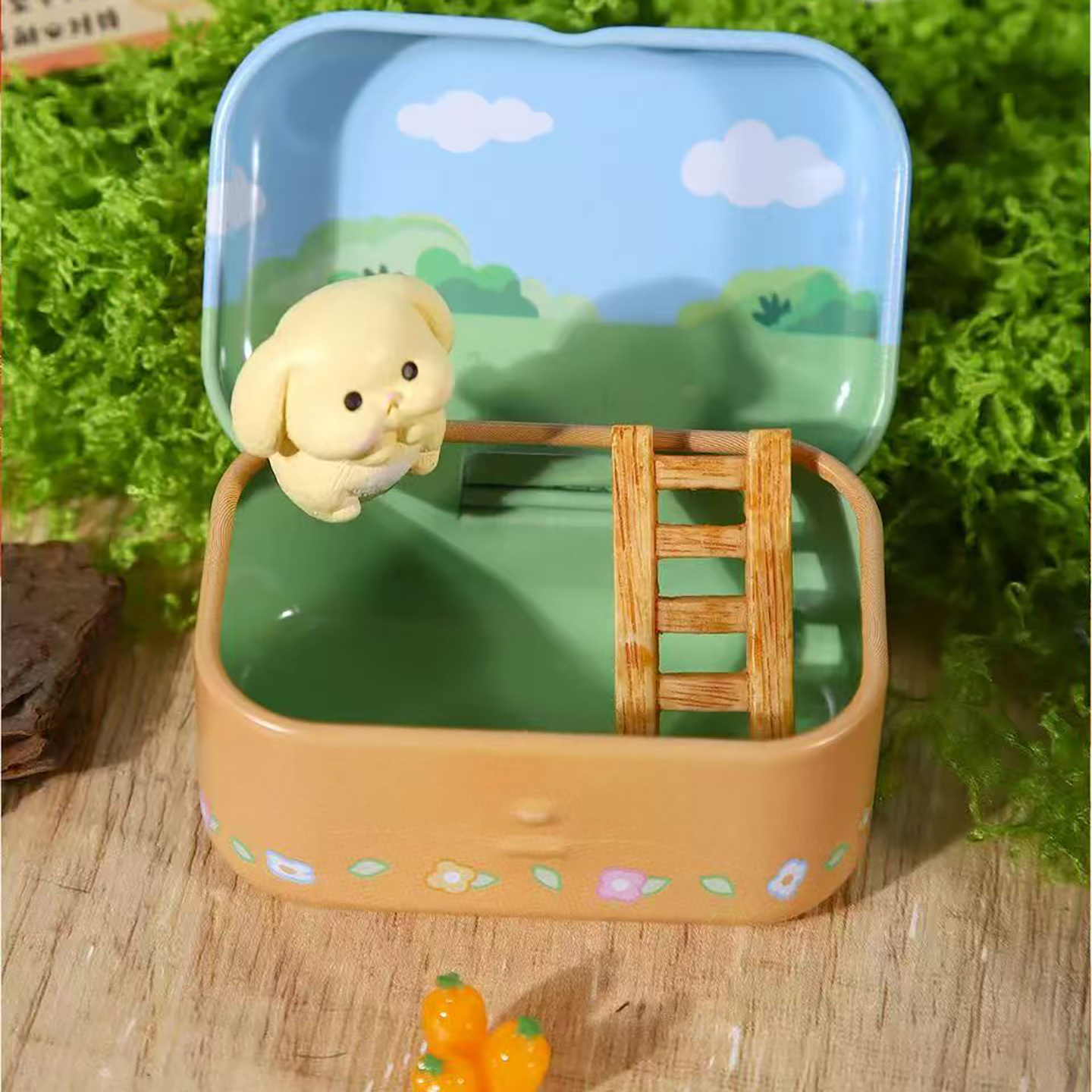 铁盒萌粒宠物领养盒子萌宠惊喜盒喵咪小狗兔子桌面车载小摆件玩具 - 图1