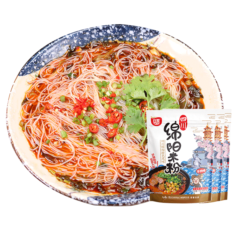 绵阳5袋装四川特产白家陈记米粉 盈棚食品方便粉丝/米线/螺蛳粉